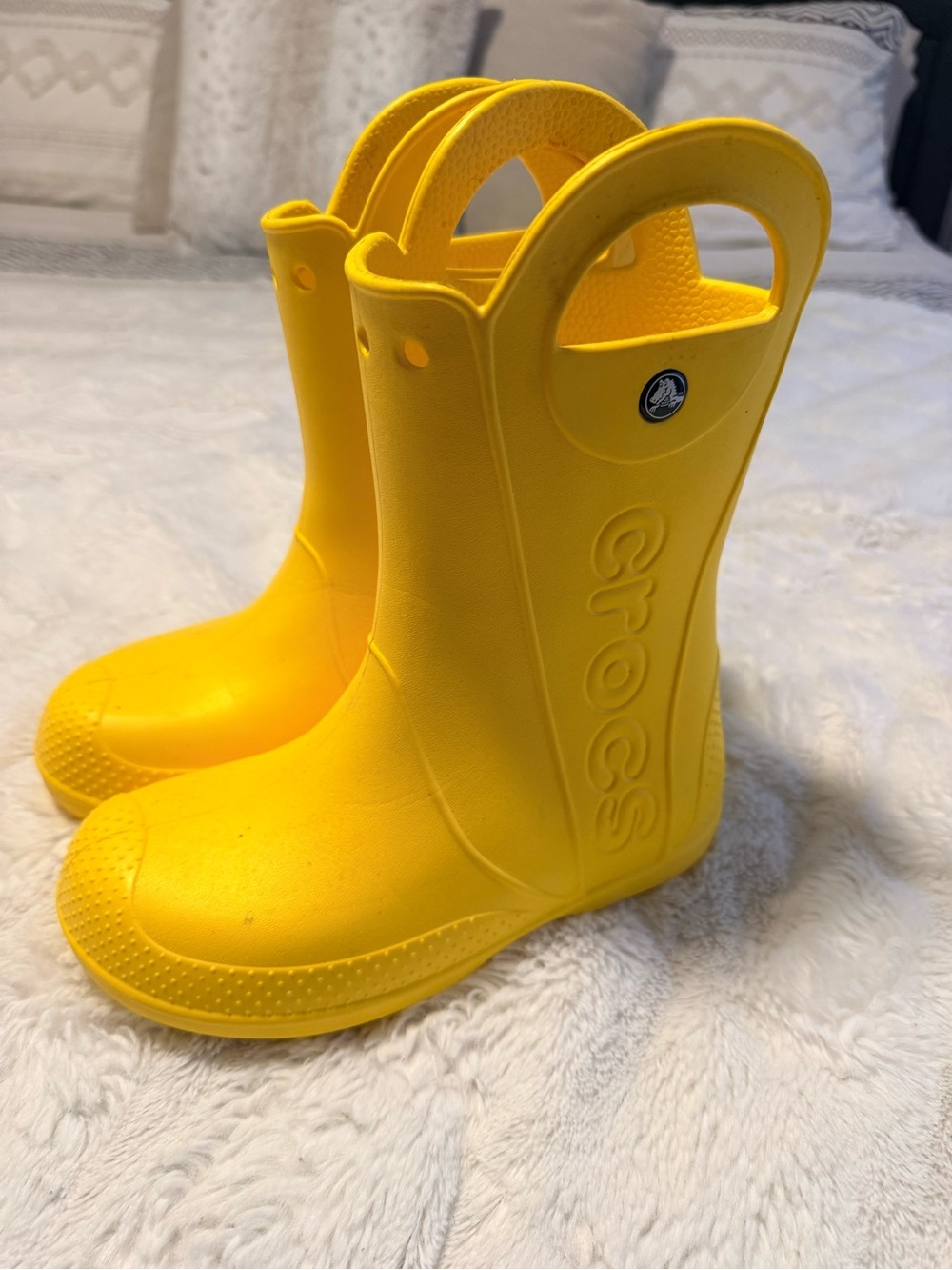 CROCS Kids Yellow Waterproof Pull-On Rain Boots
